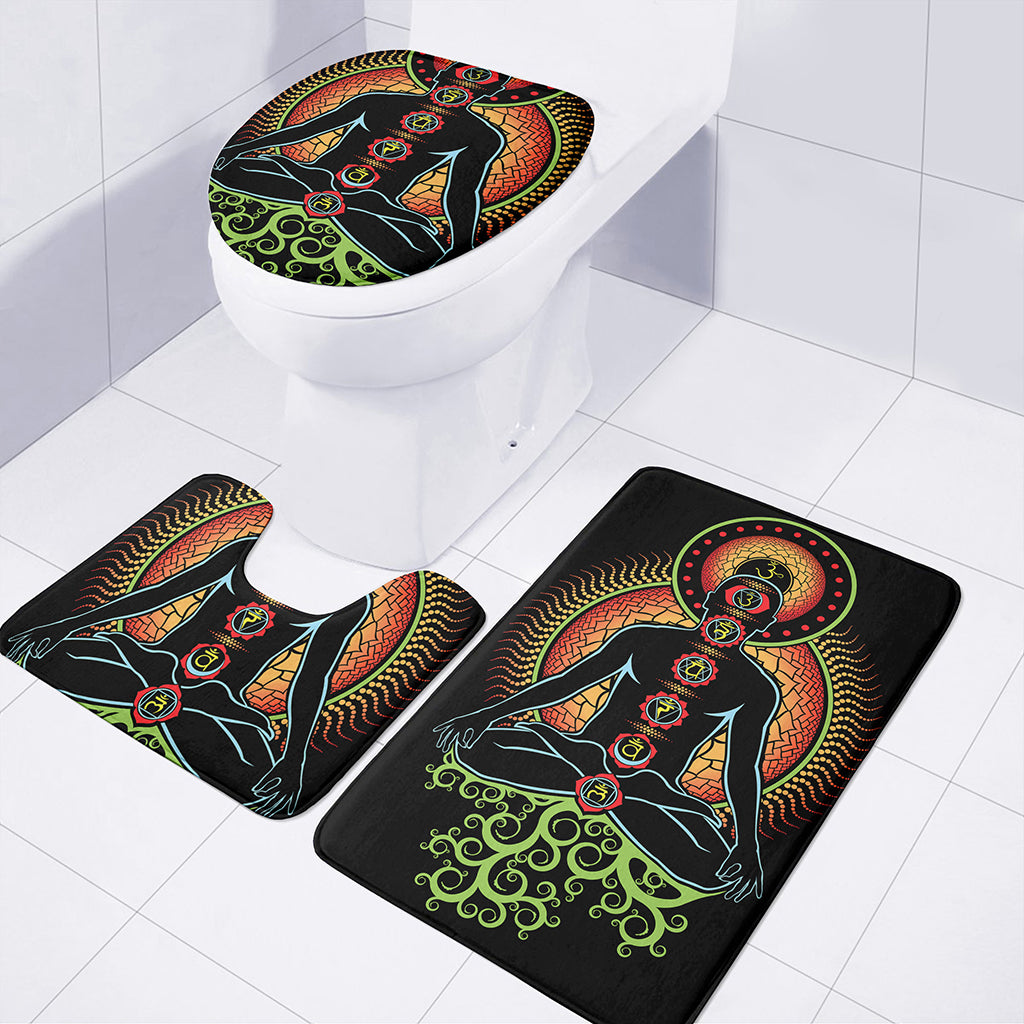 The Seven Chakras Print 3 Piece Bath Mat Set