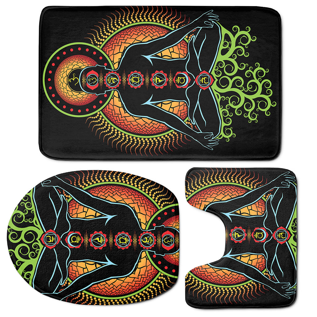 The Seven Chakras Print 3 Piece Bath Mat Set