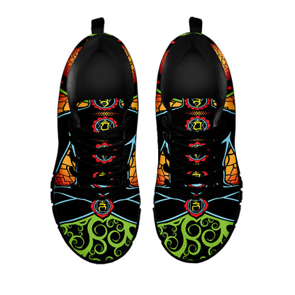 The Seven Chakras Print Black Sneakers