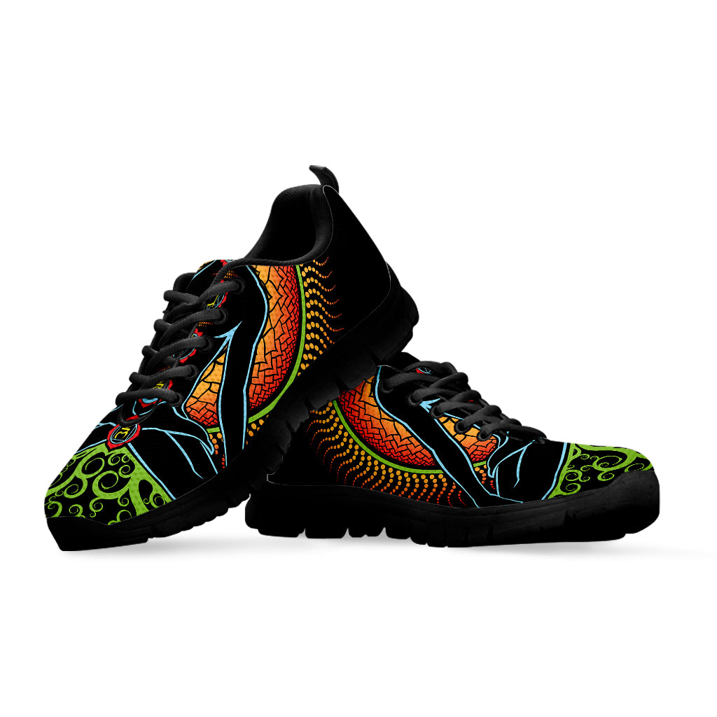 The Seven Chakras Print Black Sneakers