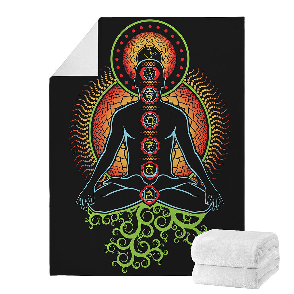 The Seven Chakras Print Blanket