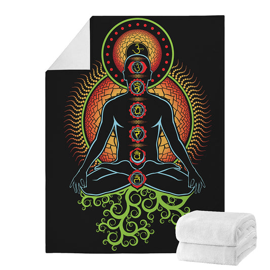 The Seven Chakras Print Blanket