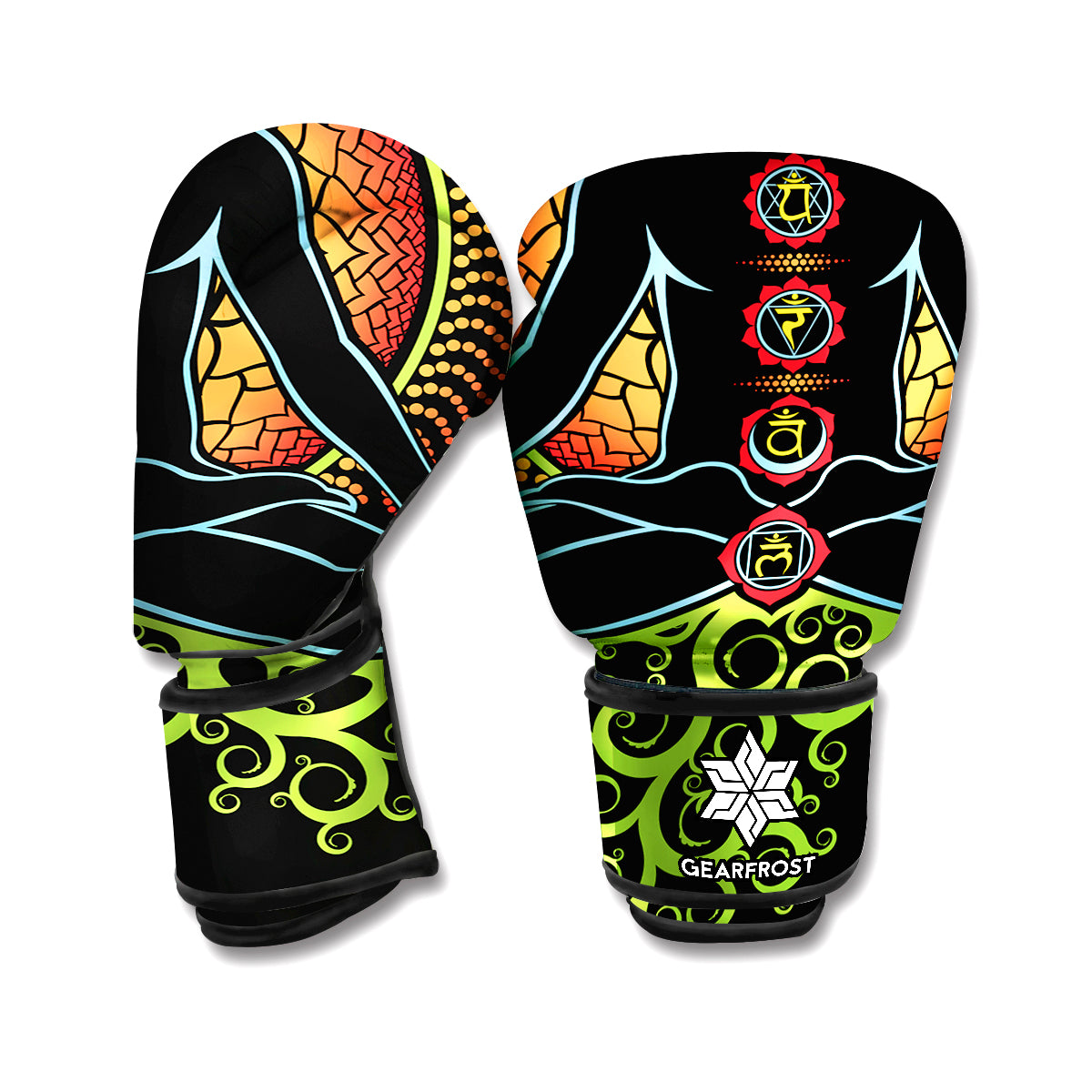 The Seven Chakras Print Boxing Gloves