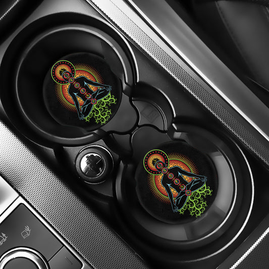 The Seven Chakras Print Car Coasters
