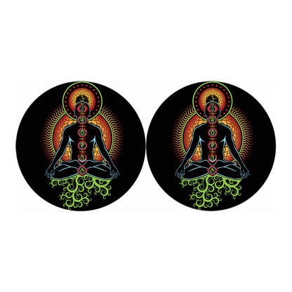 The Seven Chakras Print Car Coasters