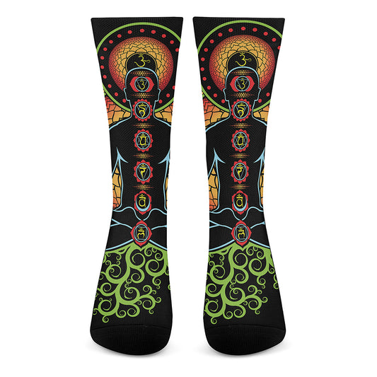 The Seven Chakras Print Crew Socks