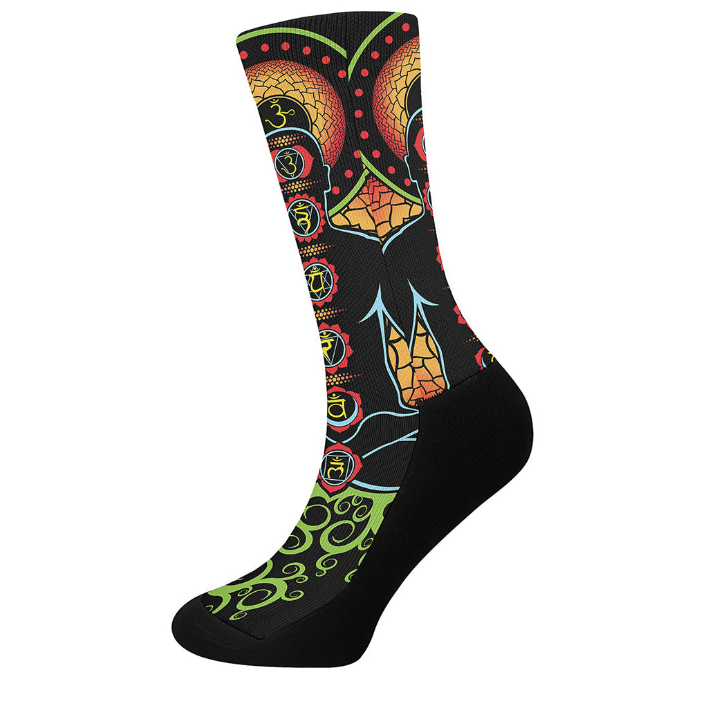 The Seven Chakras Print Crew Socks