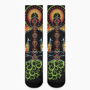 The Seven Chakras Print Crew Socks