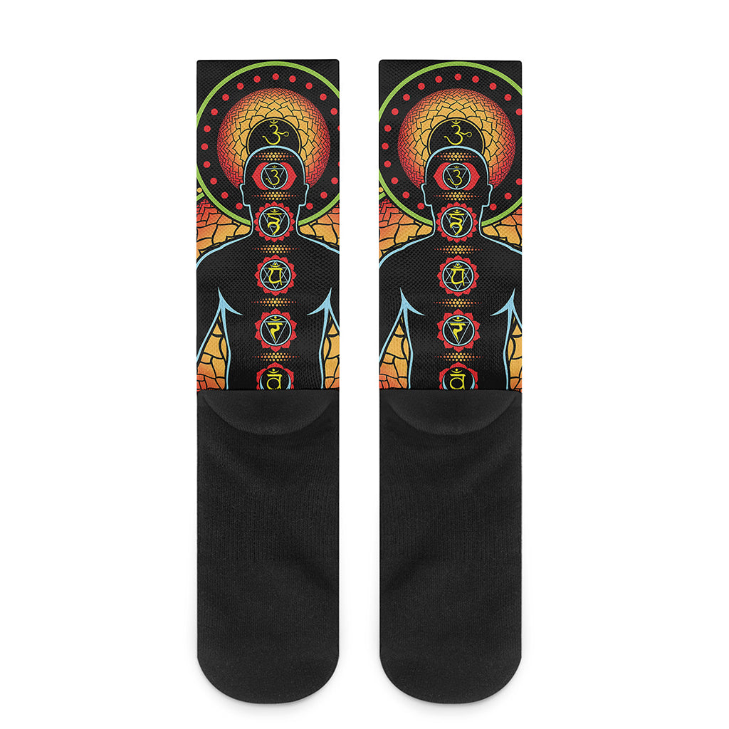 The Seven Chakras Print Crew Socks