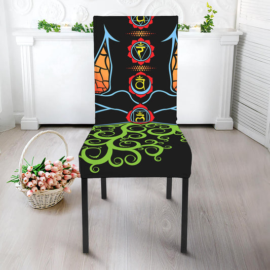 The Seven Chakras Print Dining Chair Slipcover