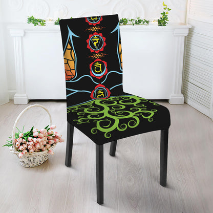 The Seven Chakras Print Dining Chair Slipcover