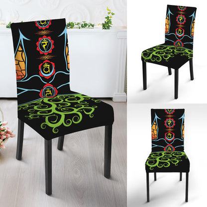 The Seven Chakras Print Dining Chair Slipcover