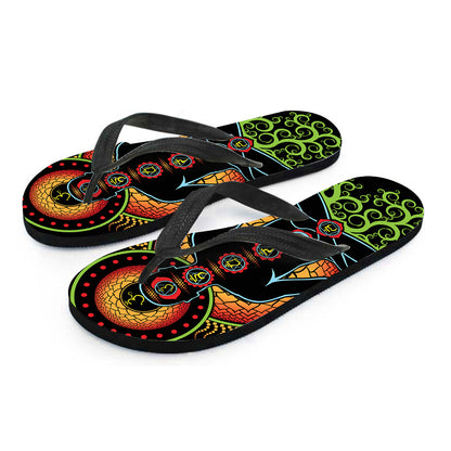 The Seven Chakras Print Flip Flops