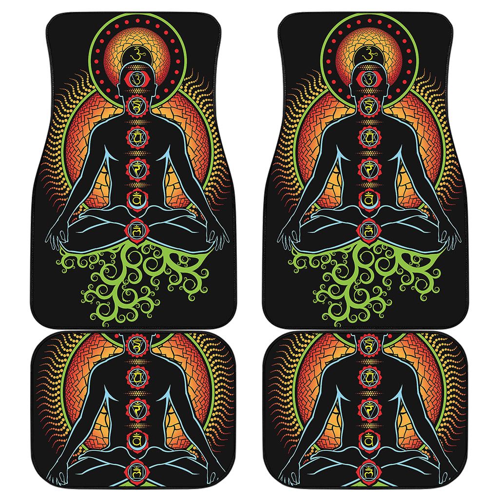 The Seven Chakras Print Front and Back Car Floor Mats