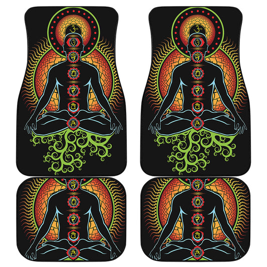 The Seven Chakras Print Front and Back Car Floor Mats