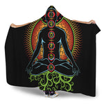 The Seven Chakras Print Hooded Blanket