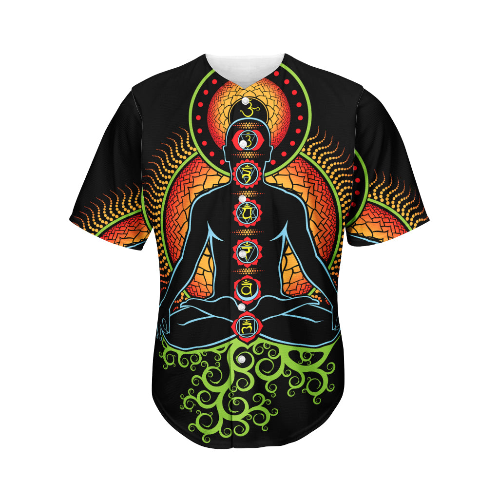 The Seven Chakras Print Men's Baseball Jersey