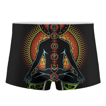 The Seven Chakras Print Men's Boxer Briefs