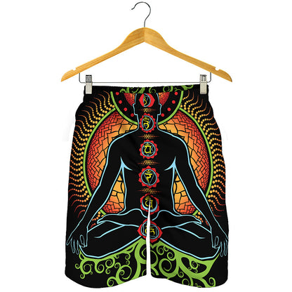 The Seven Chakras Print Men's Shorts