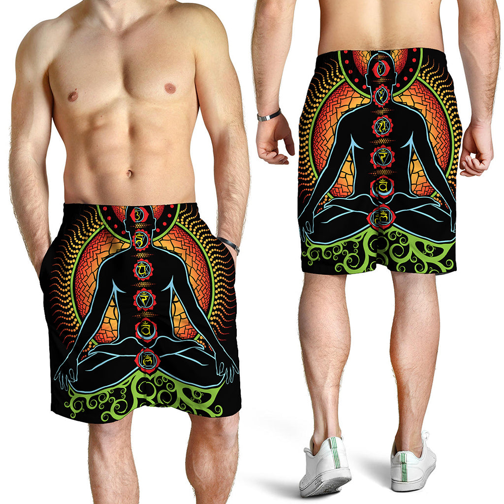 The Seven Chakras Print Men's Shorts