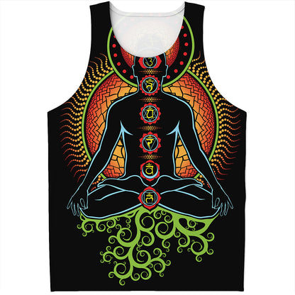 The Seven Chakras Print Men's Tank Top