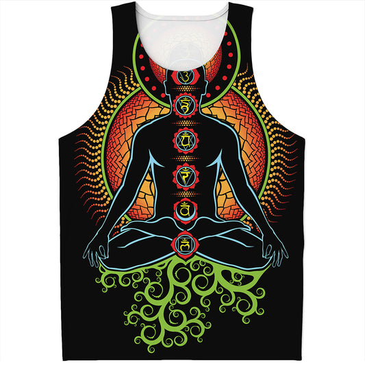 The Seven Chakras Print Men's Tank Top
