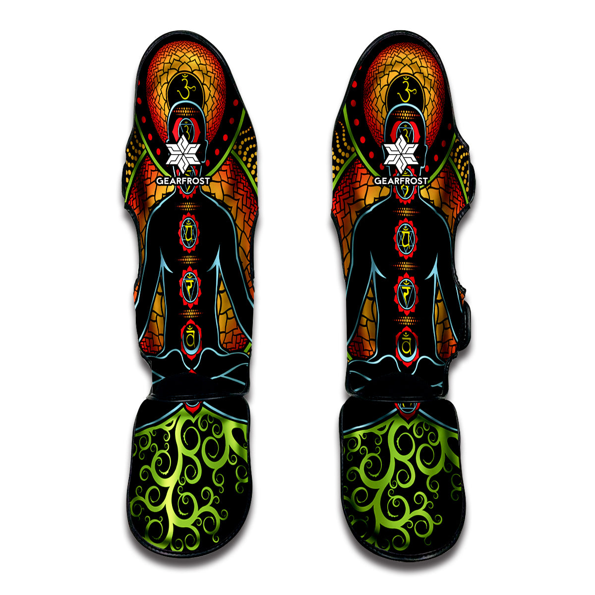 The Seven Chakras Print Muay Thai Shin Guard