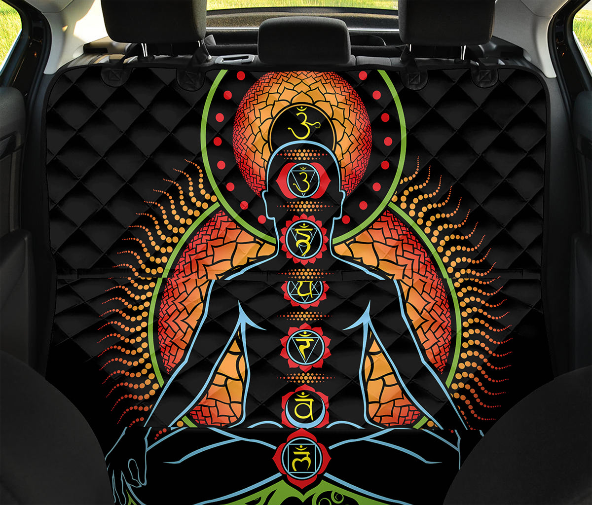 The Seven Chakras Print Pet Car Back Seat Cover