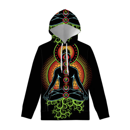 The Seven Chakras Print Pullover Hoodie