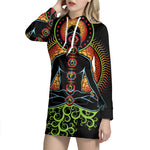 The Seven Chakras Print Pullover Hoodie Dress