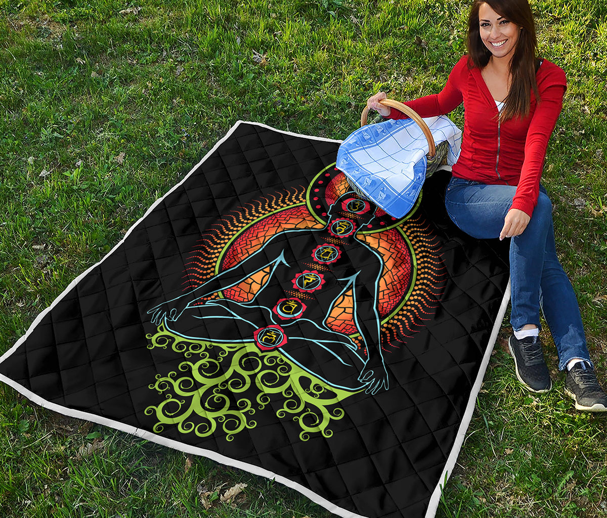 The Seven Chakras Print Quilt