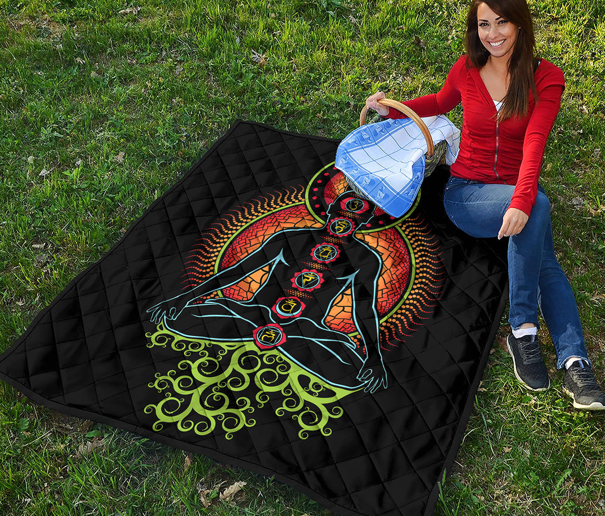 The Seven Chakras Print Quilt