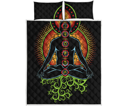 The Seven Chakras Print Quilt Bed Set