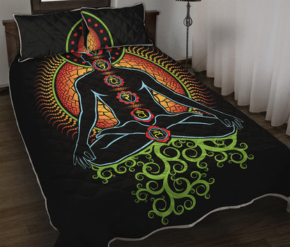 The Seven Chakras Print Quilt Bed Set