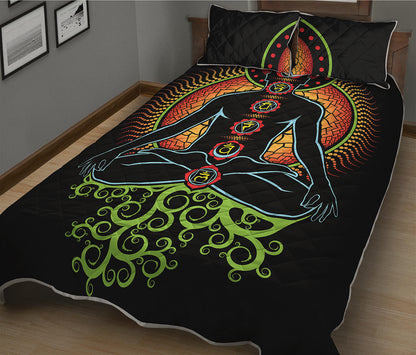 The Seven Chakras Print Quilt Bed Set
