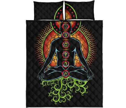The Seven Chakras Print Quilt Bed Set