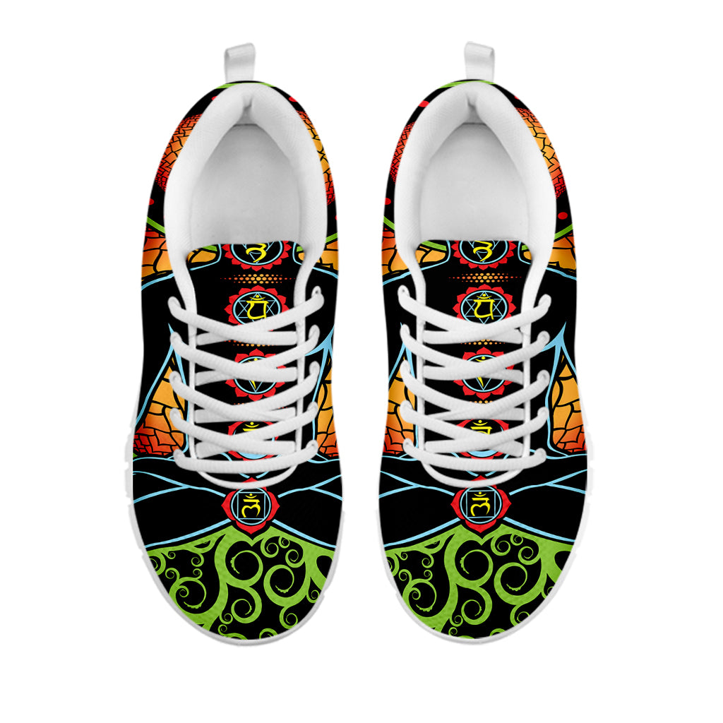 The Seven Chakras Print White Sneakers