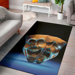 The Sock And Buskin Theatre Masks Print Area Rug