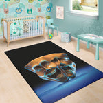 The Sock And Buskin Theatre Masks Print Area Rug