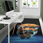 The Sock And Buskin Theatre Masks Print Area Rug