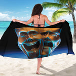 The Sock And Buskin Theatre Masks Print Beach Sarong Wrap