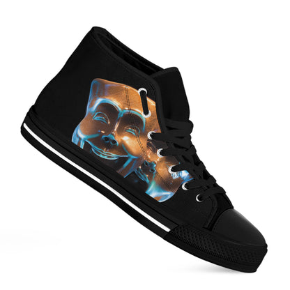 The Sock And Buskin Theatre Masks Print Black High Top Shoes