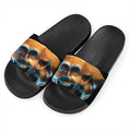 The Sock And Buskin Theatre Masks Print Black Slide Sandals