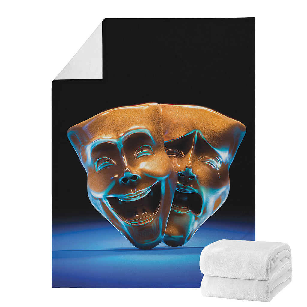 The Sock And Buskin Theatre Masks Print Blanket