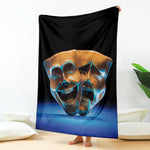 The Sock And Buskin Theatre Masks Print Blanket