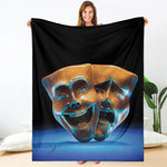 The Sock And Buskin Theatre Masks Print Blanket