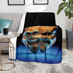 The Sock And Buskin Theatre Masks Print Blanket