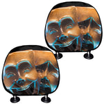 The Sock And Buskin Theatre Masks Print Car Headrest Covers