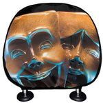 The Sock And Buskin Theatre Masks Print Car Headrest Covers