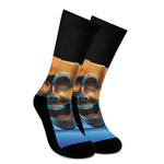 The Sock And Buskin Theatre Masks Print Crew Socks